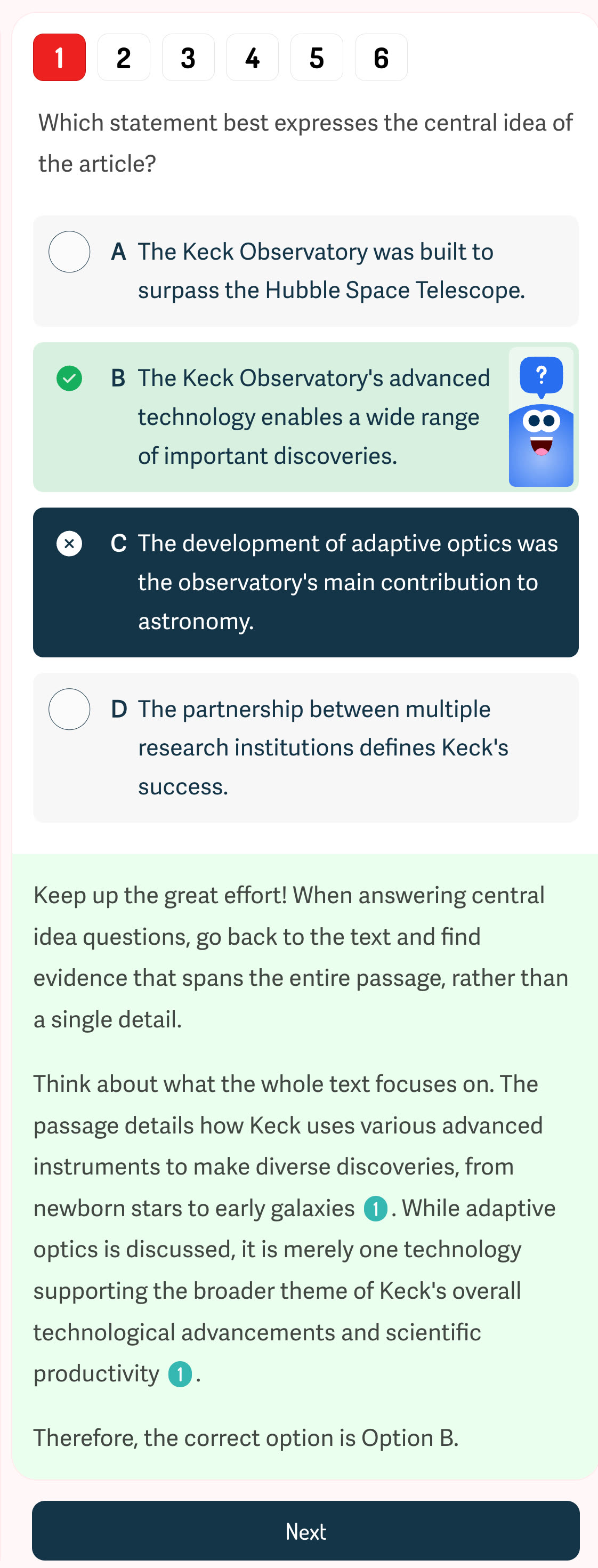 AI-guided quiz with Socratic feedback